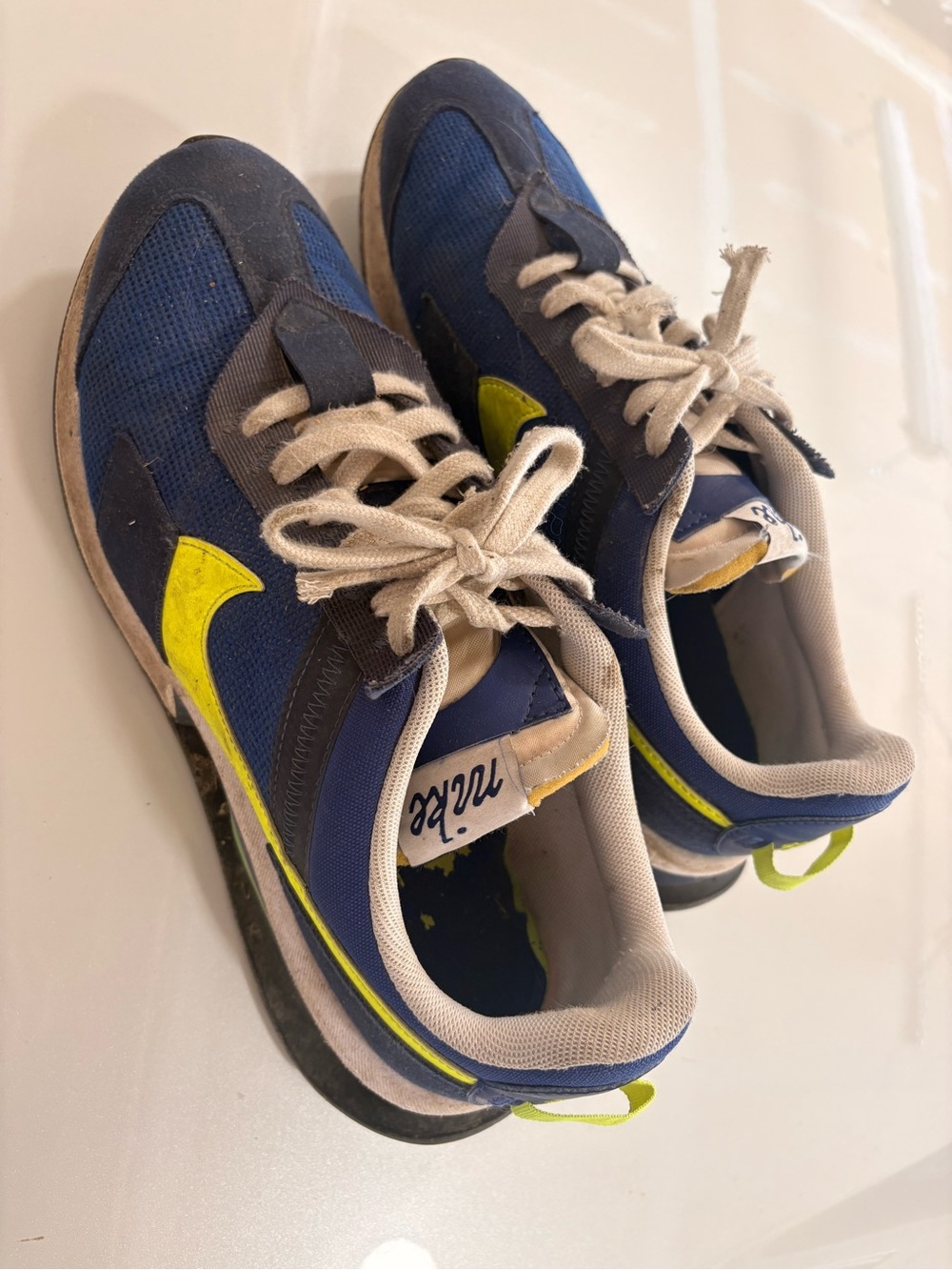Nike Blue and Yellow Men's Athletic Sneakers